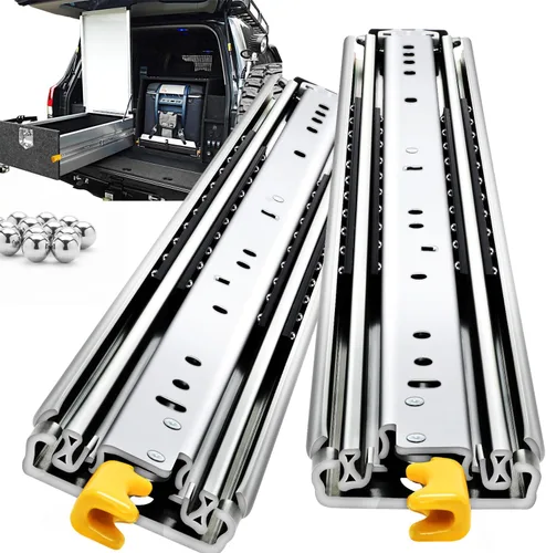 Miniatura 19 de YENUO Correderas de Cajón Resistentes con Cerradura 12 14 16 18 20 22 24 26 28 30 32 34 36 38 40 44 48 52 56 60 Pulgadas Extensión Completa Montaje