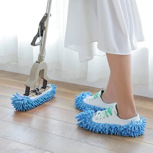 Miniatura 6 de Calcetines para trapeador, 2 pares de fundas de microfibra para limpieza de casa, suaves, lavables, reutilizables, de microfibra, para limpieza
