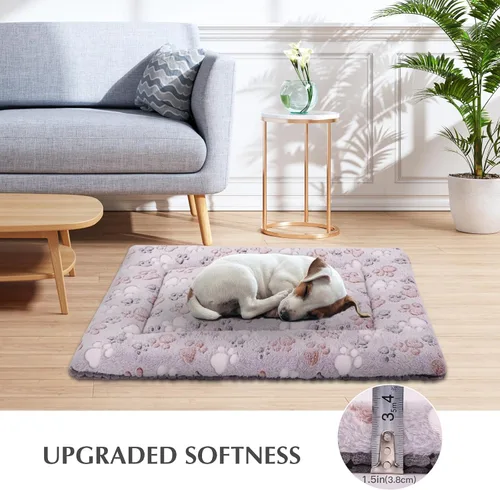 Miniatura 8 de BVAGSS XH079 - Almohadilla reversible para jaula de perro, de espuma viscoelástica, suave, cálida, lavable a máquina, colchón para perreras