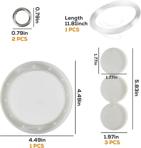 Miniatura 2 de Temlum Moldes de resina de silicona para campanilla de viento, moldes de resina para campanillas de viento, molde de fundición de resina para Molde