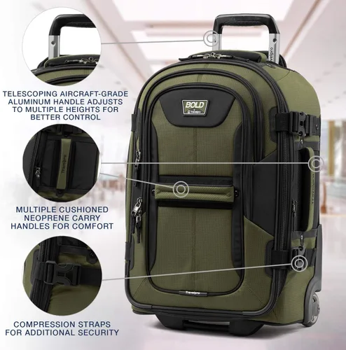 Miniatura 2 de Travelpro Equipaje vertical expandible unisex para adultos, Oliva negro, Bold Softside - Maleta vertical extensible Rollaboard