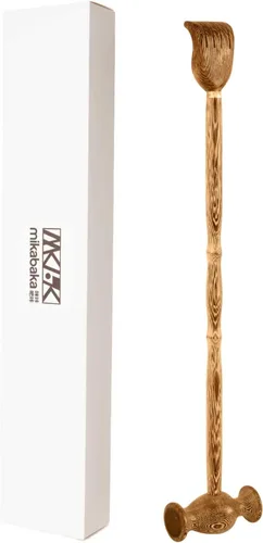 Miniatura 13 de Rascador de espalda con martillo de masaje, 100% madera natural para adultos, hombres y mujeres, 19 pulgadas de grosor extendido con masajeador