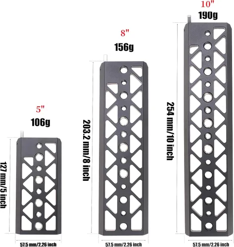 Miniatura 6 de Fotga Placa de cola de milano estándar de 5 pulgadas y 5 pulgadas con orificios de tornillo de 1/4 "-20 3/8"-16 para soporte de luz de trípode