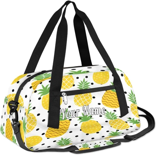 Miniatura 3 de Bolsa de lona personalizada para niños, patrón de flor de arándano y fresa, bolsa de gimnasio deportiva personalizada para niños y niñas, bolsas