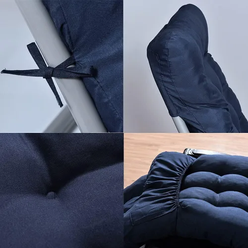 Miniatura 3 de BOOMSHY Cojines para silla de sol, cojín de tumbona de 67 pulgadas, colchón con respaldo antideslizante y funda elástica para jardín, exterior, Café