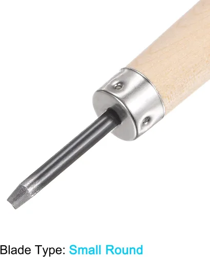 Miniatura 3 de uxcell Cuchillo de tallado de madera, cinceles, acero al carbono 50# de 0.079 pulgadas, pequeño, redondo, esculpir Graver para manualidades