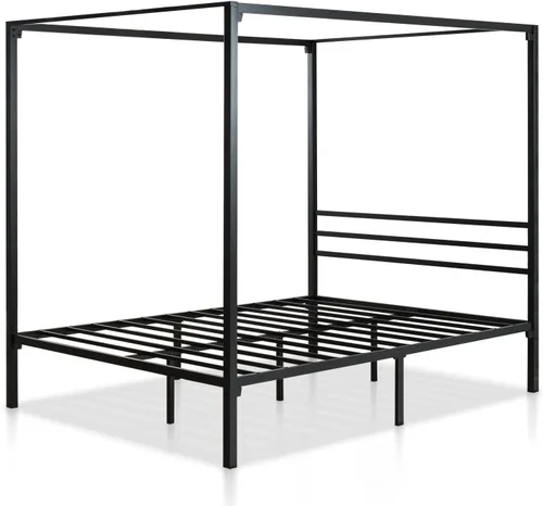 Miniatura 8 de Zinus Patricia Armazón de Cama con Plataforma de Dosel de Metal Negro, Base de Colchón con Soporte de Listones de Acero, No Necesita Somier, Fácil