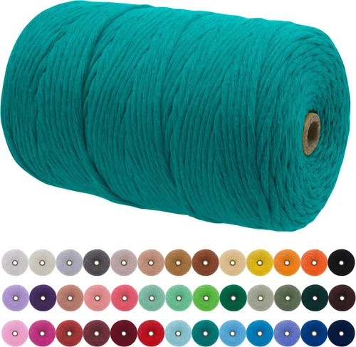 Miniatura 11 de JeogYong Cordón de macramé de un solo hilo 2mm x 164 yardas (492 pies) Cuerda de algodón suave, hilo de macramé 2 mm, suministros de macramé