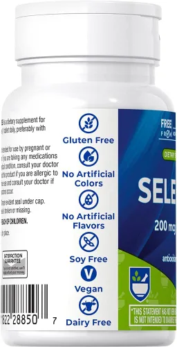 Miniatura 4 de Rite Aid Tabletas de selenio de 200 mcg, 100 unidades, minerales naturales y antioxidantes, soporte esencial para el cuerpo
