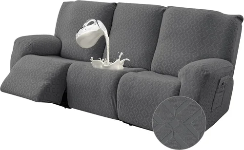 Gennia Funda Impermeable para Sofá Reclinable, Fundas Elásticas para Sofá Reclinable con Bolsillos, Fundas Lavables para Sillón Reclinable Lazy Boy,