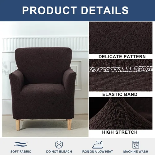 Miniatura 28 de HAOYONG - Funda elástica de terciopelo para silla de banquete, fundas para sillas de 1 pieza, fundas para sillones de sofá, funda suave para sillón