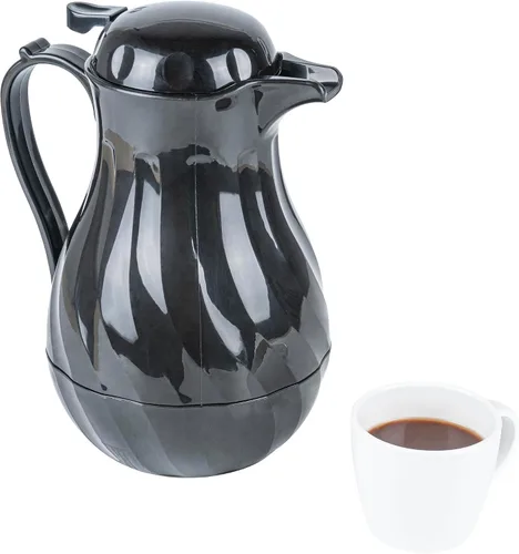 Miniatura 14 de Restaurantware Jarra térmica para café, paquete de 1 servidor de café aislado de plástico de 20 onzas con mango ergonómico, cafetera negra