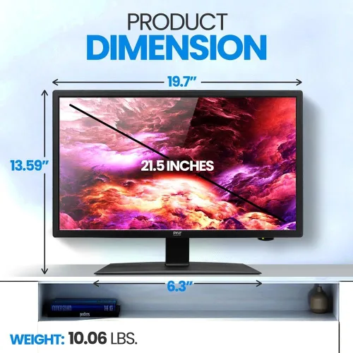 Miniatura 6 de Pyle Televisión LED RV de 21.5 pulgadas 1080p - Monitor de pantalla plana delgado FHD pequeño TV con HDMI, RCA, combo de disco multimedia/DVD