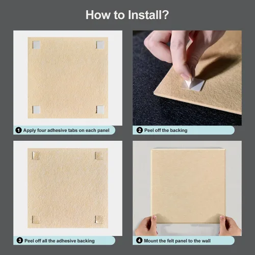 Miniatura 6 de UMIACOUSTICS 12 piezas de paneles acústicos, paneles de pared insonorizados de 11.8 x 11.8 x 0.35 pulgadas, paneles absorbentes de sonido y tablero