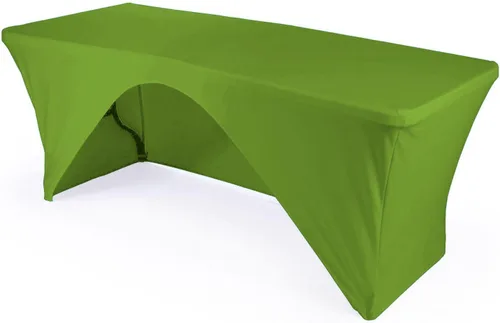 Miniatura 14 de LA Linen Mantel de elastano con respaldo abierto para mesa rectangular de 6 pies, 72 x 30 x 30 pulgadas, color negro