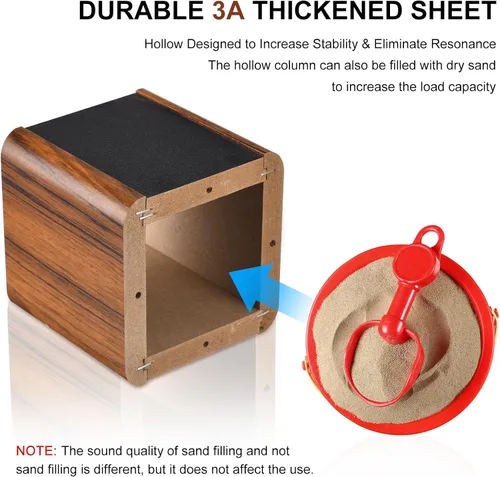 Miniatura 4 de MECCANIXITY Soportes de madera para altavoces, paquete de 2 soportes universales de 5.9 pulgadas (5.9 in) para altavoces ahuecados, audio, escucha