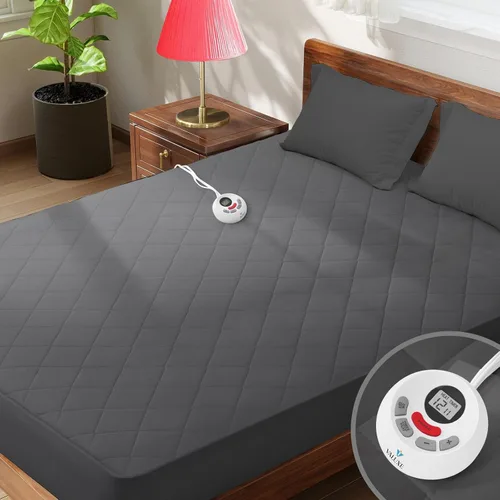 Protector de Colchón Calefactable Tamaño Individual Acolchado Calentador de Cama Eléctrico de Lujo Comodidad Calor Protector de Colchón Controlador
