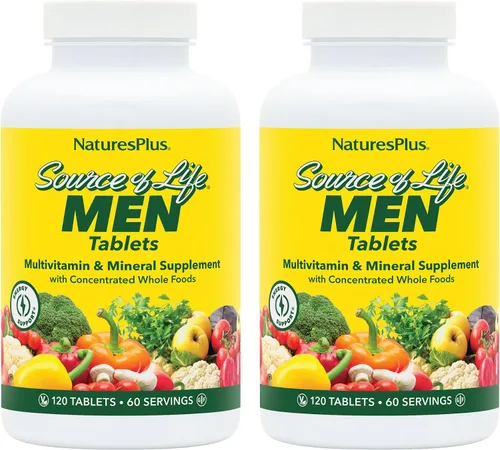Miniatura 11 de NaturesPlus Source of Life Men - 60 tabletas - Suplemento multivitamínico y mineral sin hierro - con palma enana americana, licopeno y rodiola - Sin