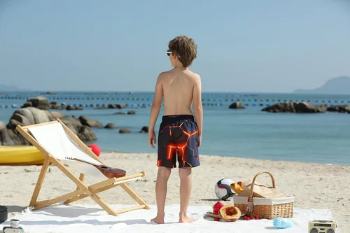 Miniatura 4 de UNICOMIDEA - Pantalones cortos de playa para niños, traje de baño para playa y piscina, secado rápido, traje de baño para niños, pantalones cortos