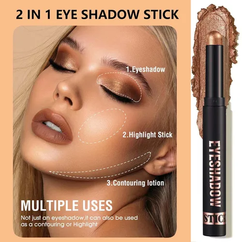 Miniatura 2 de Sombra de ojos en barra color gris topo malva, lápiz de sombra de ojos suave y suave, lápiz iluminador de sombra de ojos de alta pigmentación