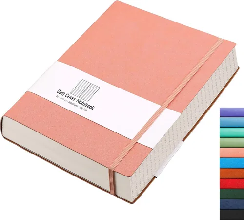 Miniatura 27 de AHGXG Cuaderno rayado – 320 páginas numeradas grande B5 grueso diario universitario rayado, papel rayado grueso de 100gsm, tapa blanda de piel Azul
