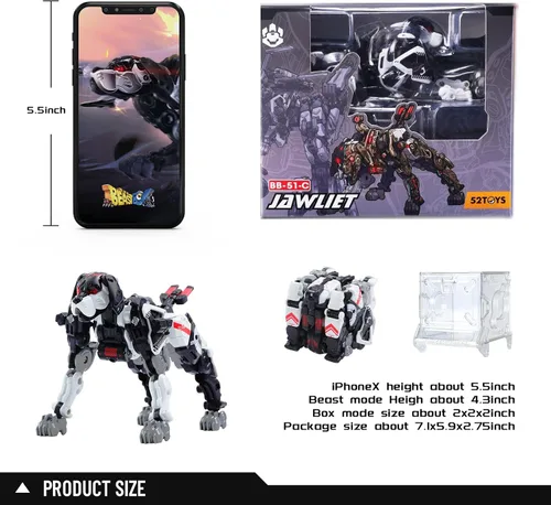 Miniatura 6 de 52TOYS Beastbox BB-51C Jawliet - Figura de acción de juguete de deformación, juguetes de conversión en mecha y cubo, regalo perfecto de fiesta