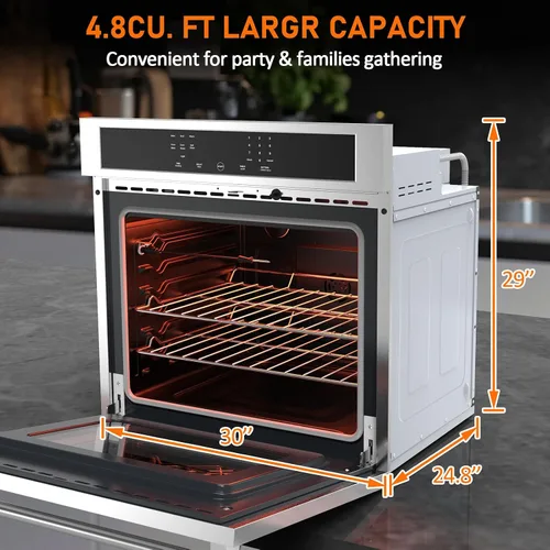 Miniatura 2 de LinTimes Acero inoxidable 30 "Control táctil Horno incorporado HEW3001 - Cajón de microondas, Encimera de microondas, Horno de panel táctil