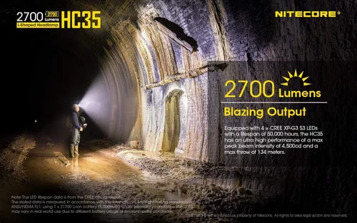 Miniatura 7 de Nitecore HC35 - Faro LED recargable - 4 x CREE XP-G3 S3 con 2 baterías recargables NL2153HP de alto rendimiento
