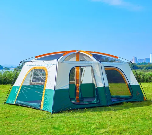 Miniatura 9 de KTT Extra Large Tent 6-10-12-14 Person(Style-B),Family Cabin Tents,2 Rooms,3 Doors and 3 Windows with Mesh,Straight Wall,Waterproof,Double Layer,Big
