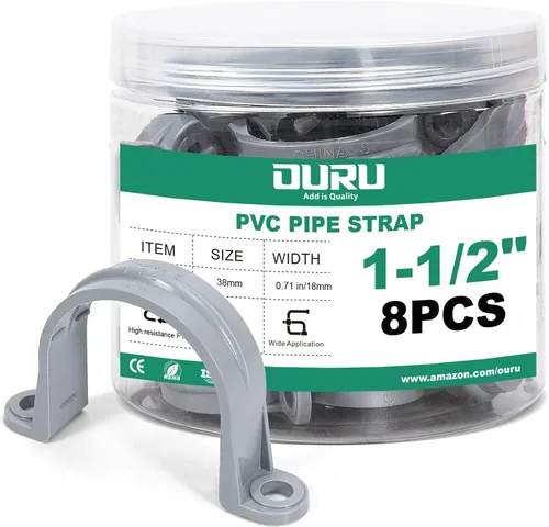Miniatura 13 de OURU 16 correas de tubo de PVC de 1 pulgada, abrazadera de tubo de plástico de 2 agujeros, abrazadera de conducto para reforzar tuberías, conductos
