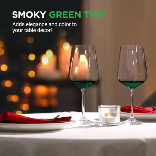 Miniatura 6 de NutriChef Juego de 2 copas de vino tinto o blanco, transparentes de 22 onzas, sin plomo y aptas para lavavajillas, para vino, bebidas, agua