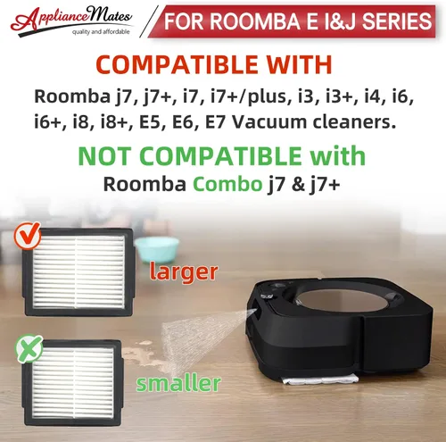 Miniatura 2 de Filtros de repuesto para iRobot Roomba E I y J Series i7 i7+/plus i3 i3+ i4 i4+ i5 i5+ i6 i6+ i8 i8+ E5 E6 E7 piezas de aspiradora, paquete de 6
