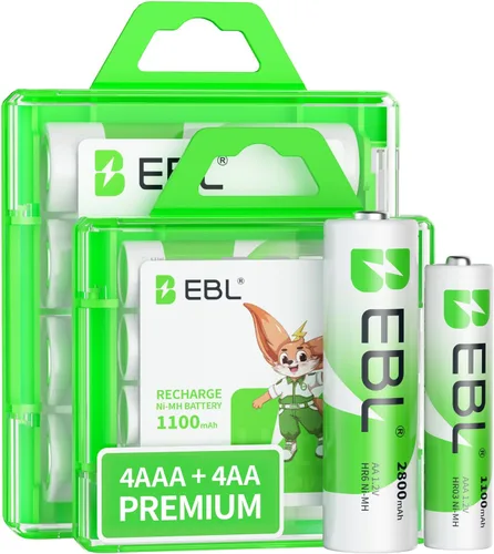Miniatura 10 de EBL Baterías AAA recargables (16 unidades) Ready2Charge 1100mAh 1.2V Batería Ni-MH
