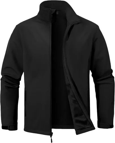 Miniatura 9 de ZITY Chaqueta Softshell Ligera para Hombre con Forro Polar Impermeable Chaqueta de Lluvia con Cremallera Carcasa Suave Cortavientos Rompevientos