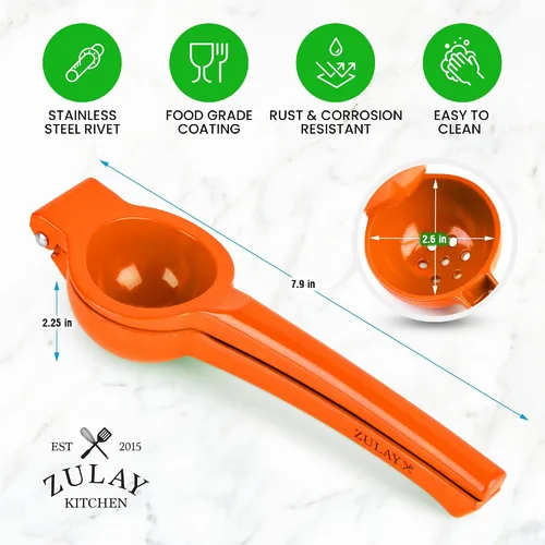 Miniatura 4 de Hydration Nation Exprimidor de naranjas – Exprimidor de cítricos de metal de un solo tazón extrae naranjas en segundos – Exprimidor manual fácil