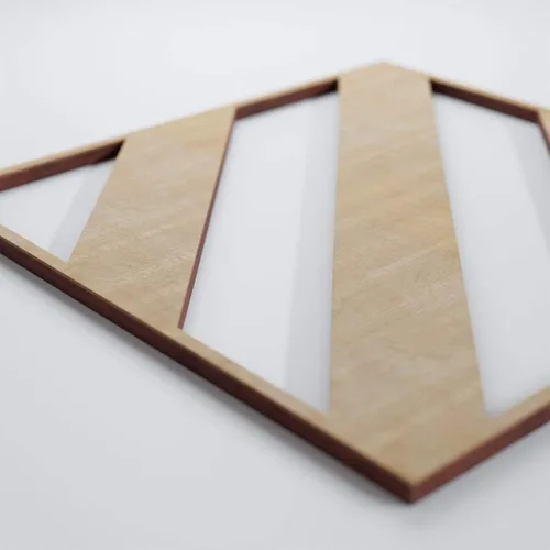 Miniatura 4 de 7 3/8"W X 7 3/8"H Extra Pequeña Strymon Decorativos Paneles De Pared De Madera Calado, Abedul