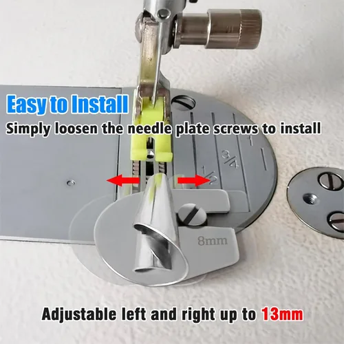 Miniatura 4 de TOOVREN Pie Universal de Dobladillo Enrollado para Coser 4 Piezas Pie Prensatelas de Dobladillo Enrollado 7/8/9/10mm de Ancho Pie de Dobladillo