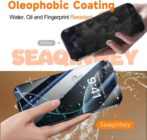 Miniatura 3 de Paquete de 2 protectores de pantalla para iPhone 15 Pro, dureza 9H, protector de pantalla de vidrio templado con kit de alineación automática