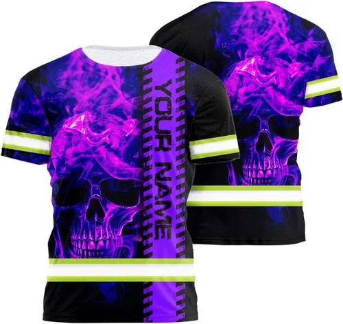 Miniatura 21 de Maddly Colección de ropa de trabajo de alta visibilidad con bandera de EE. UU. personalizada con nombre para trabajadores, corredores, camioneros