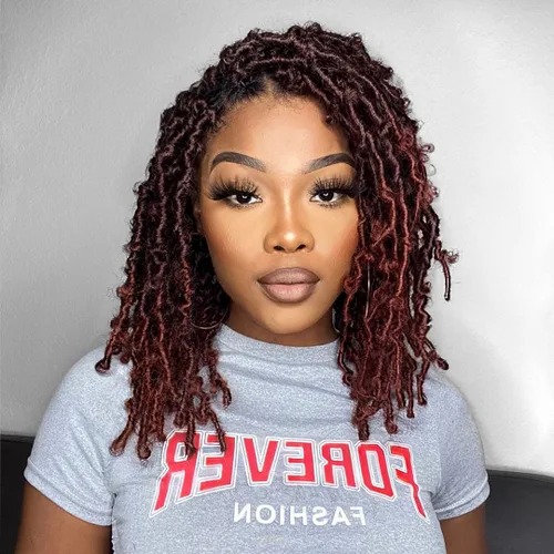 Miniatura 13 de Toyotress Butterfly Locs - Cabello de ganchillo de 8 pulgadas, 7 piezas de trenzas de ganchillo desgastadas pretrenzadas, color negro natural