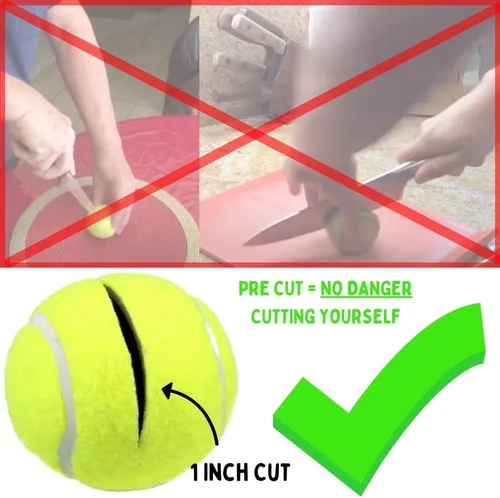 Miniatura 6 de 100 pelotas de tenis precortadas para sillas a granel. Soporte de reciclaje de pelotas de tenis de Estados Unidos sin fines de lucro: protectores