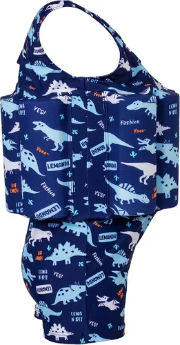 Miniatura 3 de Traje de baño de una pieza para bebés y niños con protección solar UPF 50+ para playa, piscina y juegos de verano para niños y niñas Dinosaurio azul
