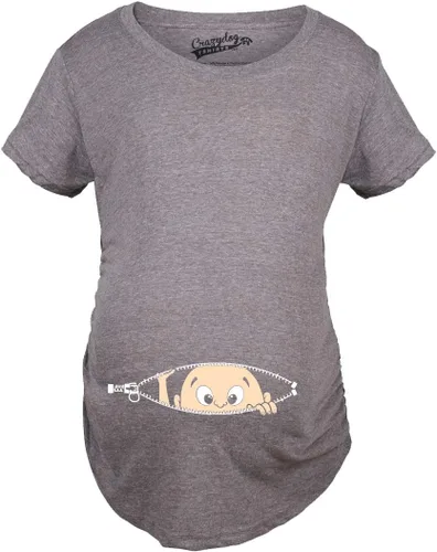 Miniatura 20 de Remera para futura mamá, con diseño simpático de bebé asomándose. Remera simpática para futura mamá.