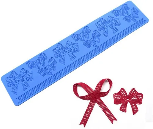 Miniatura 8 de Alfombra de silicona con nudo de lazo para fondant, diseño de encaje con nudo de lazo Sugarcraft, alfombrillas para tartas, fondant, pastelería