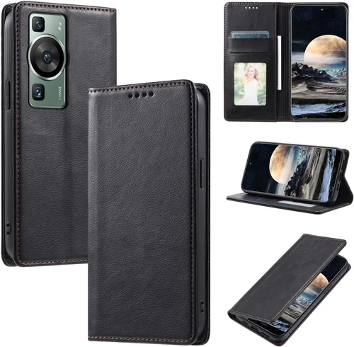 Miniatura 107 de Funda de cuero compatible con Google Pixel 7, compatible con Google Pixel 7 5G GVU6C GQML3 Flip Folio PU Funda de cuero negro