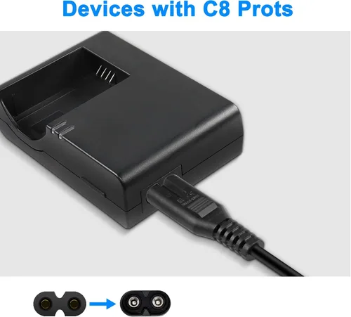 Miniatura 6 de MEIRIYFA Cable de alimentación IEC320 C7, cable de coleta, enchufe hembra C7, conector de repuesto de extensión de extremo abierto para computadora