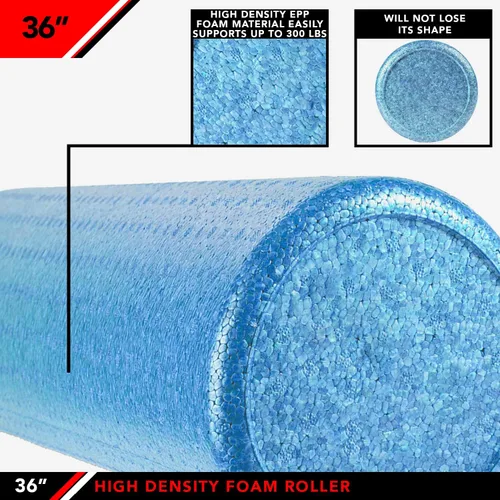 Miniatura 4 de JFIT High Density Foam Roller – EPP Deep Tissue Massage Roller for Muscle Recovery, Myofascial Release & Stretching Azul solido