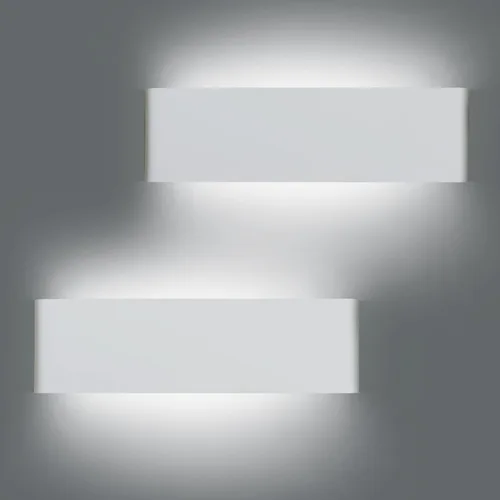 Miniatura 8 de KICAAO Juego de 2 apliques de pared modernos de 15.7 pulgadas en blanco, luz de tocador interior de 20W LED para arriba y abajo para iluminación