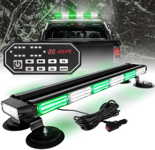 Miniatura 9 de ASPL - Barra de luces estroboscópicas de 66 cm, 126 LED, de emergencia, para techo, doble cara, con controlador, intermitente, de advertencia, luz