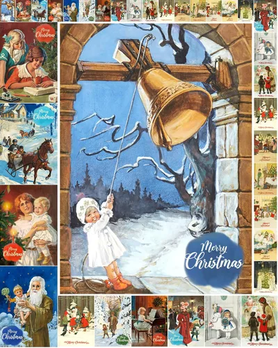 Miniatura 9 de Decoupage - Paquete de papel (35 hojas de 6 x 8 pulgadas), aldeas victorianas frías de invierno y cielos nocturnos increíbles, Navidad, FLONZ